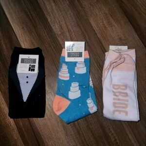 BRIDE, Groom, Wedding Cake Socks Perfect Wedding/Shower Gift. NWT!